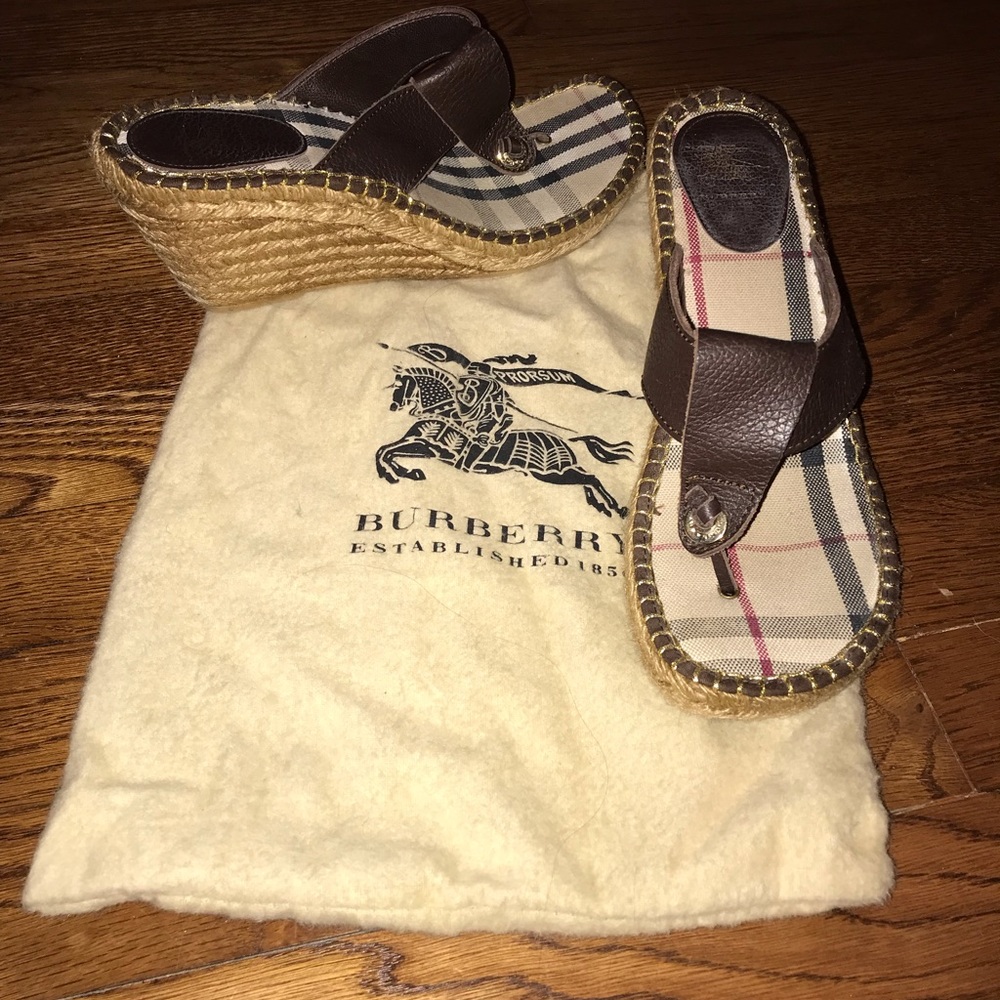 Burberry Flip Flop Wedges